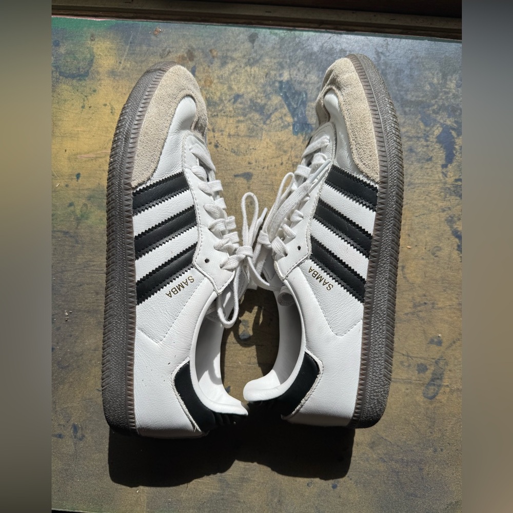 Adidas Samba OG Cloud White, Gray and Black Shoes